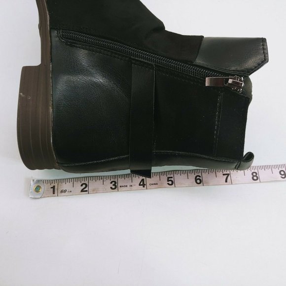 Womans Ankle Bootie Black Faux Leather SideZip - Picture 8 of 9